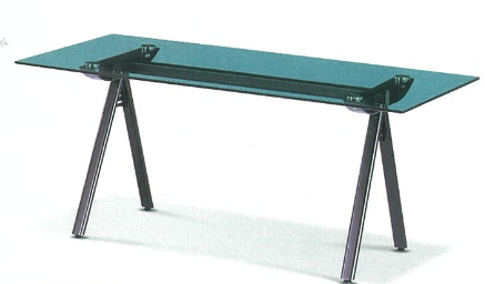 연그린 유리 회의용탁자 (사각,하부블랙)