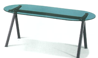 연그린 유리 회의용탁자 (타원,하부블랙)